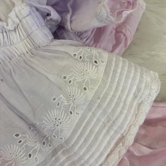 Love Shack Fancy Womens Gwen Mini Dress in Rainbow Size Medium Ruffle Eyelet - Picture 12 of 15